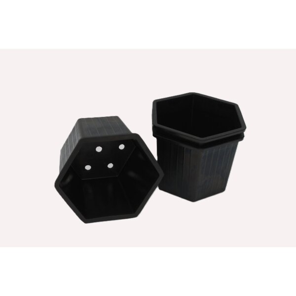 Pflanztopf Hexagon, 3er Set, schwarz